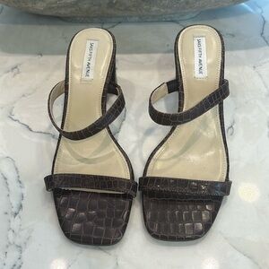 Saks Fifth Avenue Strappy Heels faux croc detail Brown size 8​​​